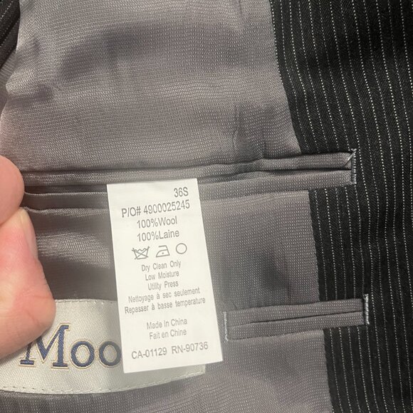 Sean John Suit Mens 36S 36 Short Black Pin Stripe 2pc Jacket Pants Suit - Picture 3 of 16